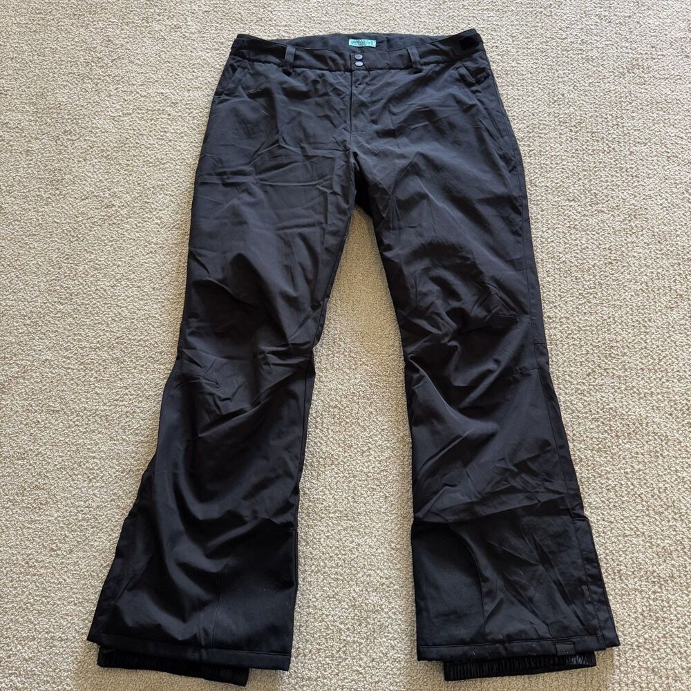 Roxy Skiing Pants DryFlight Womens L Black Waterproof Boot Gaiters